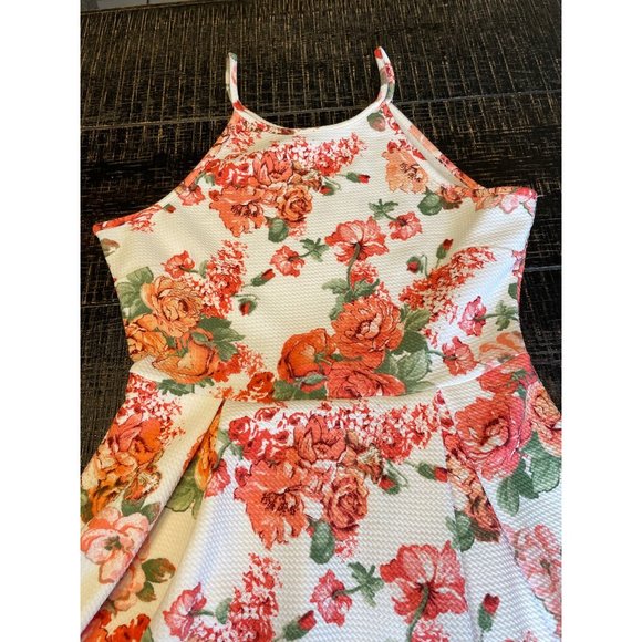 Haute Mode Size M Floral Flower Dress Pull On Pleated Skirt Sleeveless Summer - Picture 13 of 16